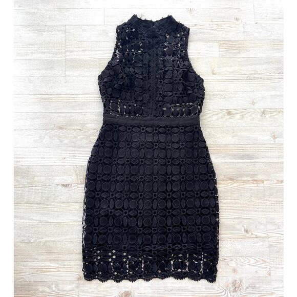 ASTR The‎ Label Vivian Crochet Lace Dress | Black Size Medium - Picture 1 of 12
